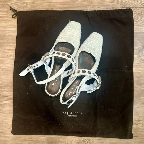 rag & bone Black Moto Astra Slingback Flats - Picture 2 of 5